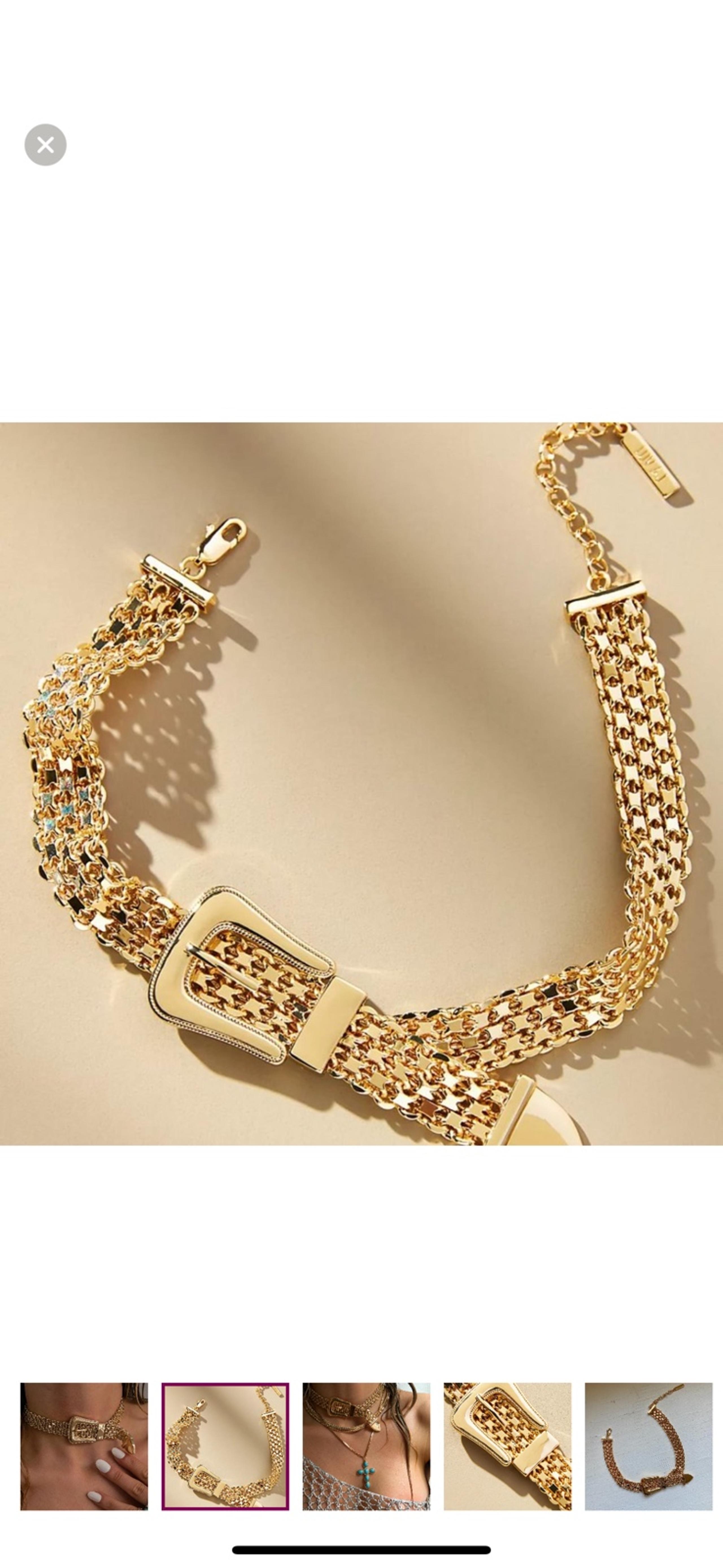 Luv Aj Gold Buckle Choker Necklace