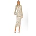 AFRM Shailene Green Abstract Long Sleeve Mesh Turtleneck Midi Dress Size S