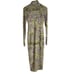 AFRM Shailene Green Abstract Long Sleeve Mesh Turtleneck Midi Dress Size S
