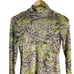 AFRM Shailene Green Abstract Long Sleeve Mesh Turtleneck Midi Dress Size S