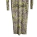 AFRM Shailene Green Abstract Long Sleeve Mesh Turtleneck Midi Dress Size S