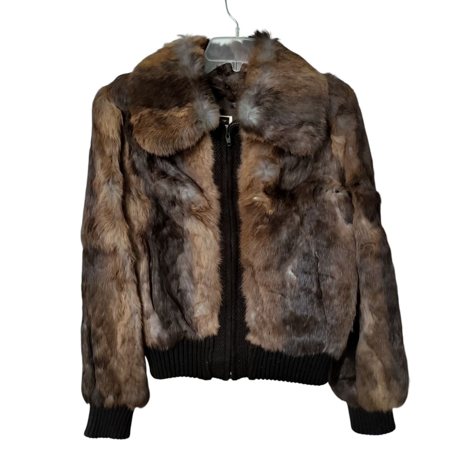 3654) Vintage Dino Ricco Genuine Rabbit Fur Full Zip Jacket Medium