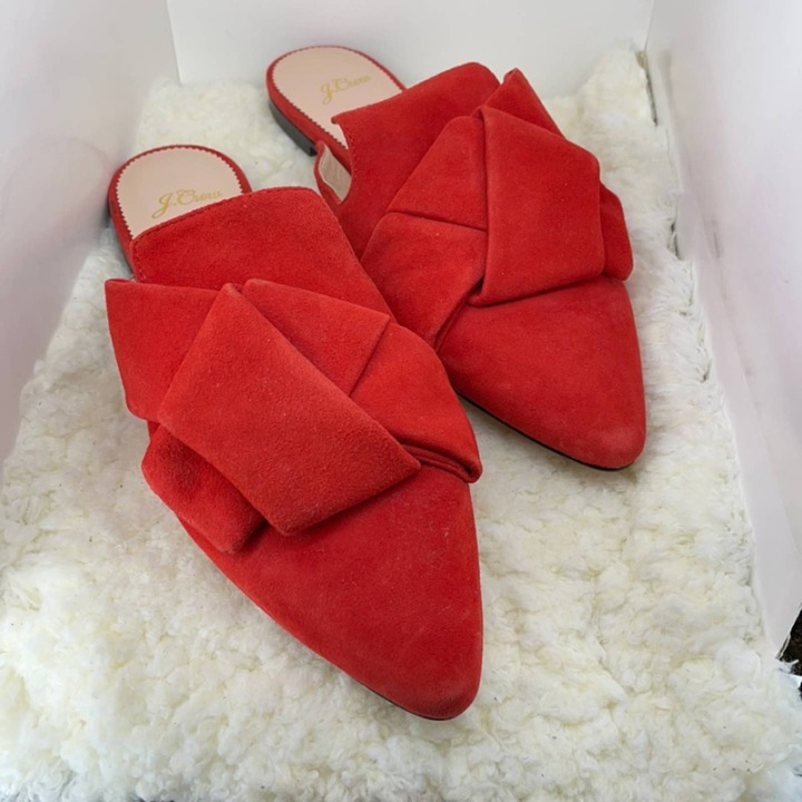 Women Orange J. Crew Mule Sandal.
