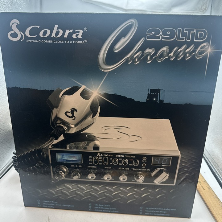COBRA 29LTD CHROME 40 CHANNEL CB RADIO TRANSCEIVER ORIGINAL MIC & BOX UNTESTED