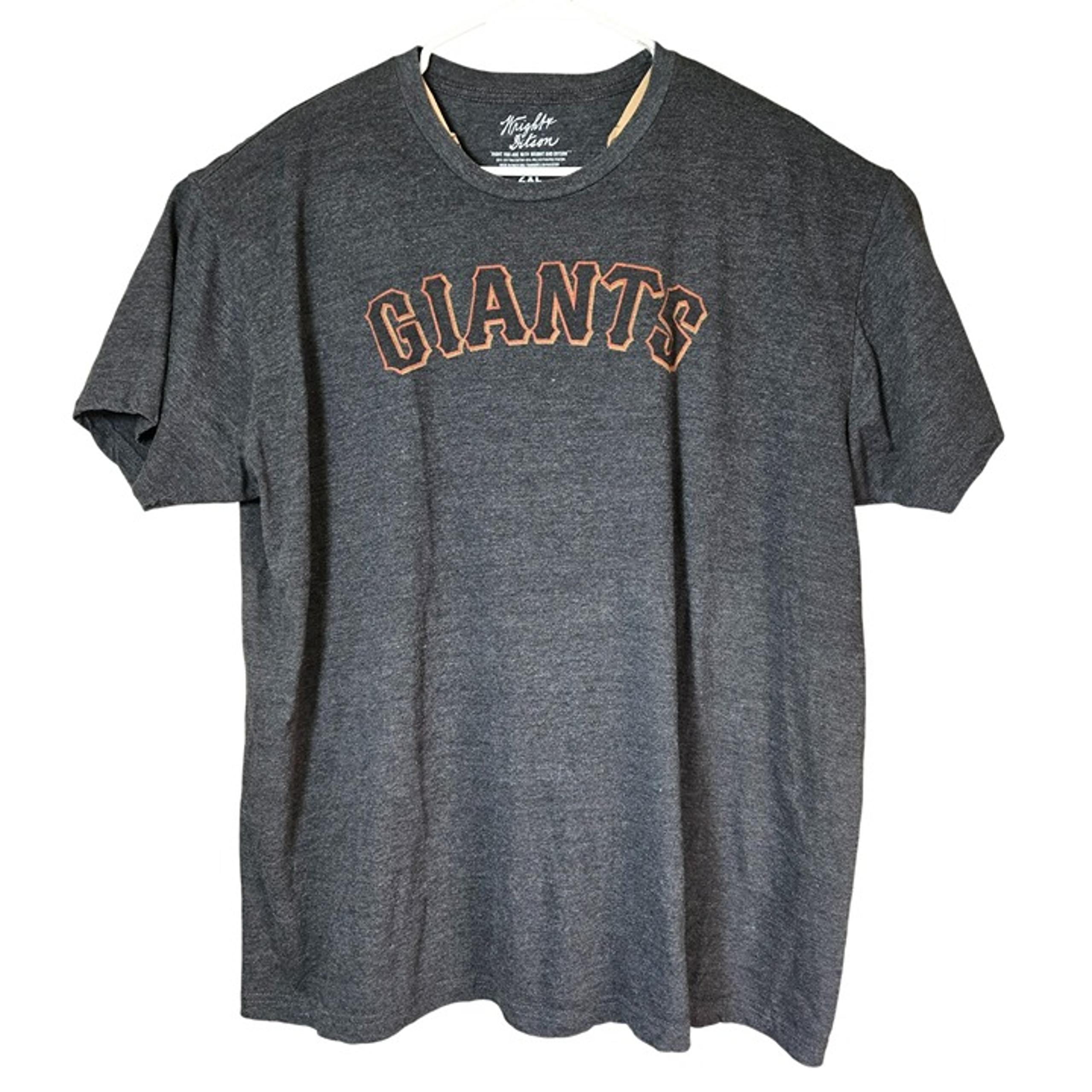 Wright & Ditson Giants 2XL Gray T-Shirt Cotton/Polyester Crewneck Short Sleeve