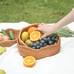 Handmade Round Rattan Basket Lacy Wicher Serving Bowl for Food Storage, Bread,