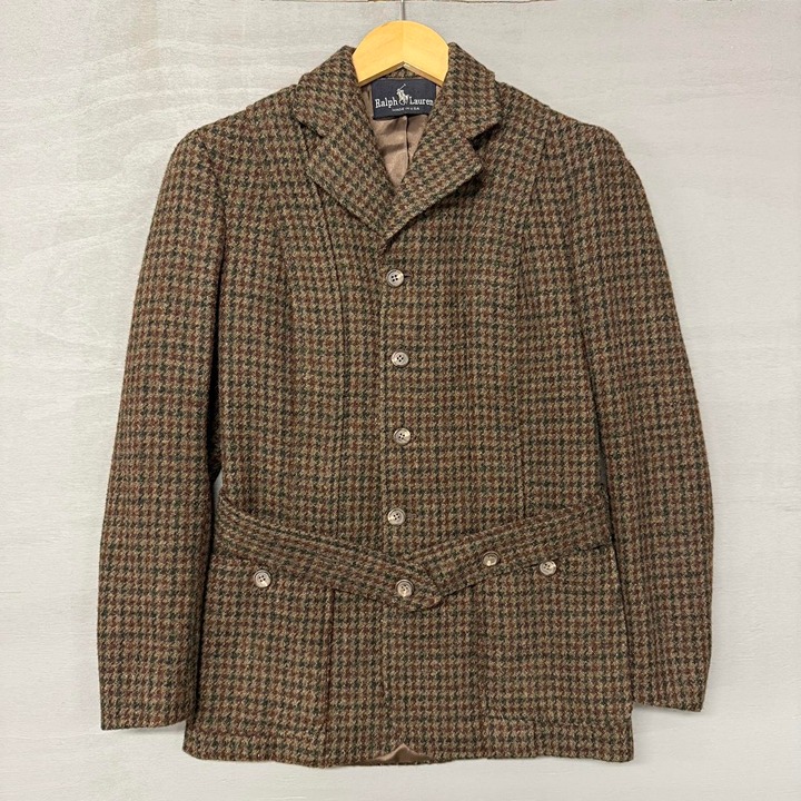 Ralph Lauren 100% Wool Brown Herringbone Women’s Vintage Blazer Size 4