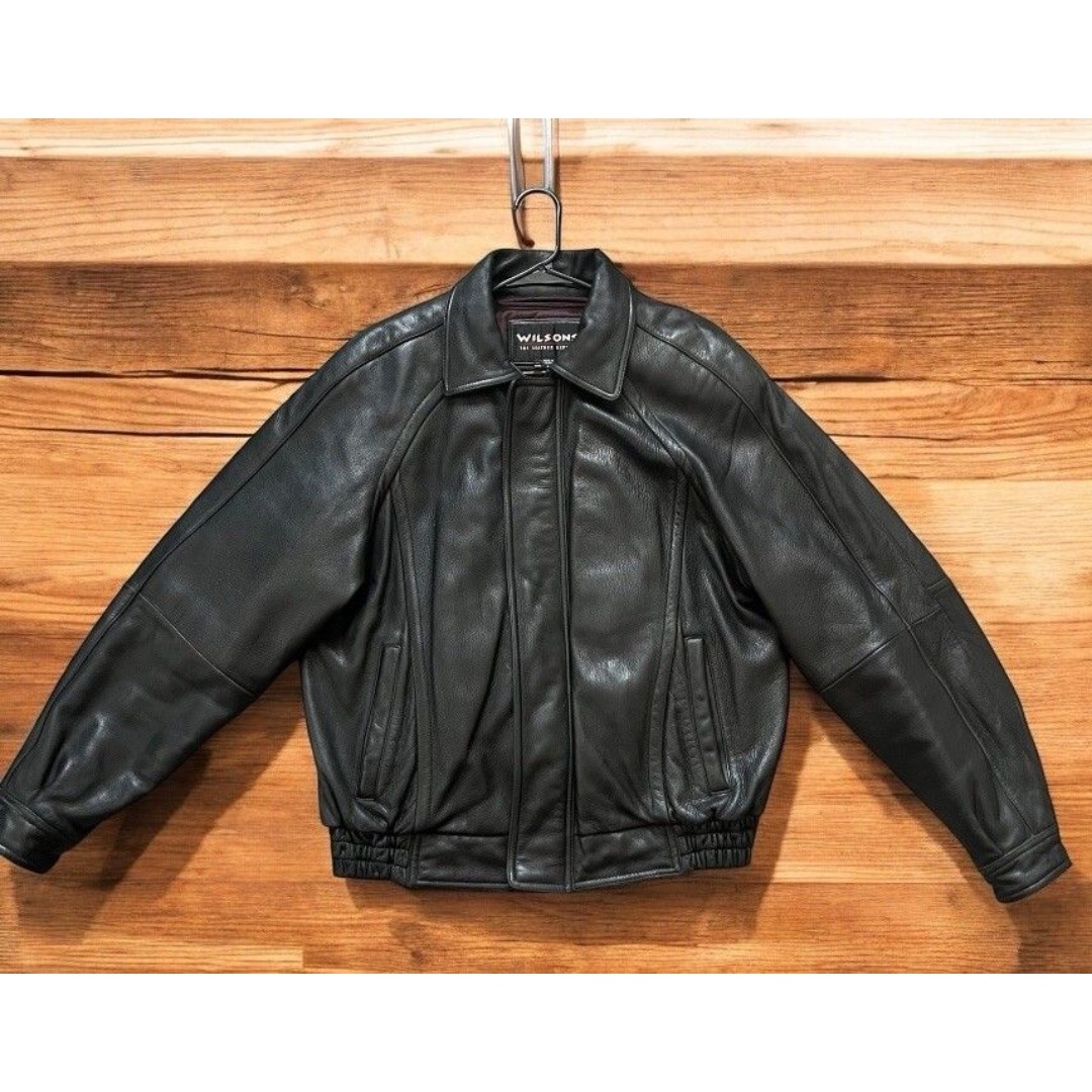 Wilson leather jacket Heavy Bike Moto bomber Detached Liner Phone Case Men Sz L
