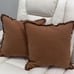 Set of 2 Decorative Linen Fringe Throw Pillow Covers 18×18 Inch,