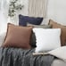 Set of 2 Decorative Linen Fringe Throw Pillow Covers 18×18 Inch,