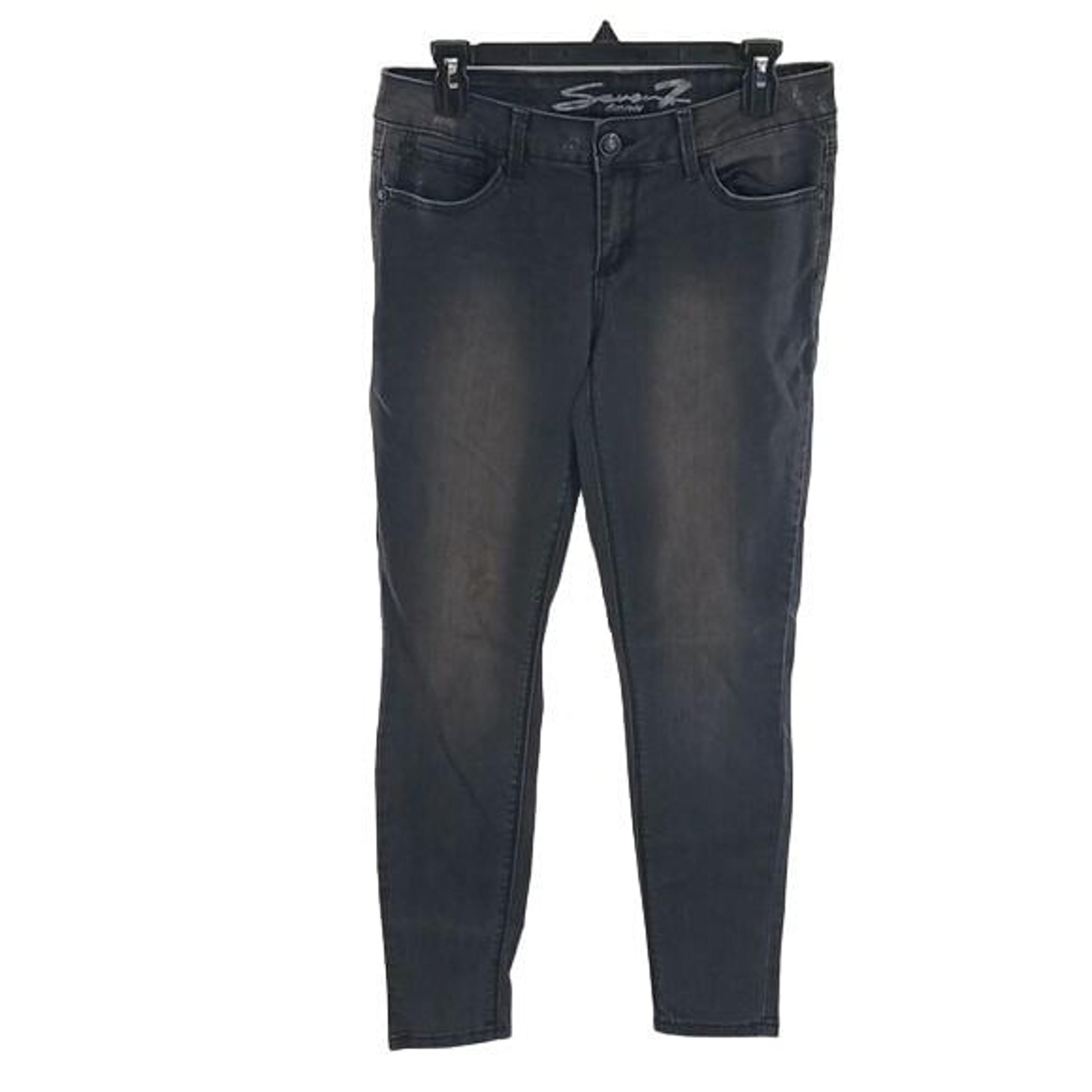 Seven7 Jeans Black Denim Distressed Studded Legging Skinny Womens Size 6