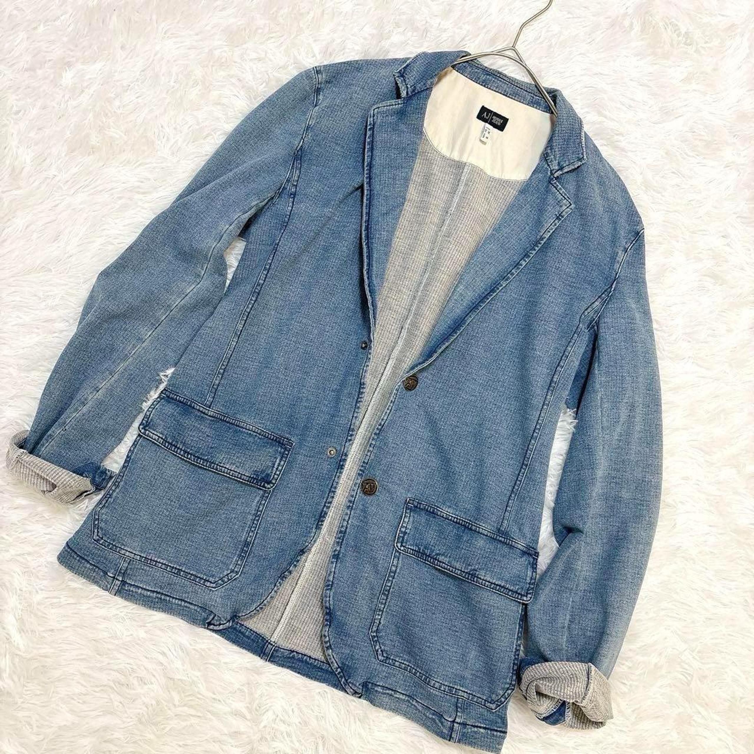 Armani Jeans Tailored Jacket M Denim Cotton Long Sleeve