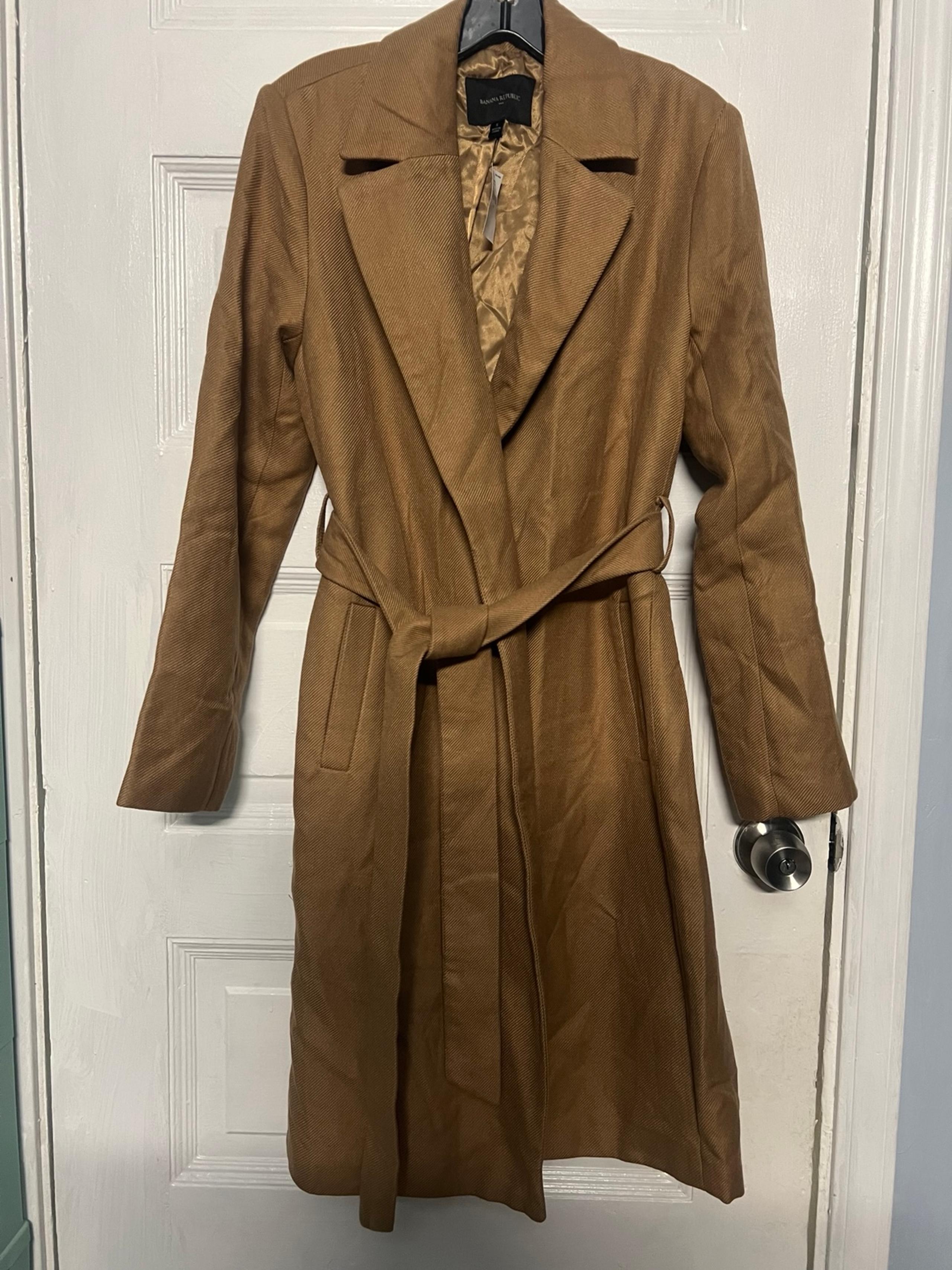 NEW Banana Republic Tie-waisted Wrap Coat Beige Women’s size S