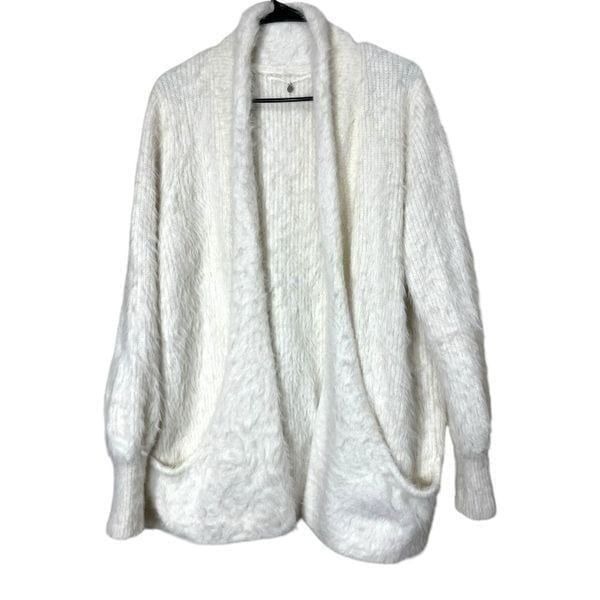 Anthropologie Knitted & Knotted Wool Blend Fuzzy Cardigan Sweater Size M