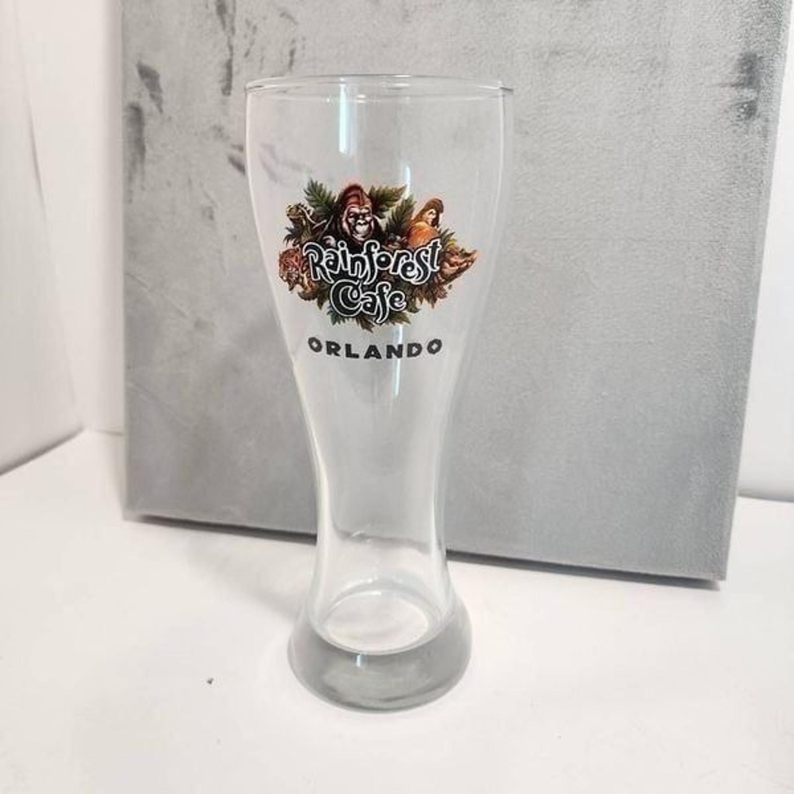 Rainforest Cafe Orlando Pilsner Beer Collectors Glass Disney Tall