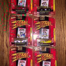 Speed Racer Johnny Lightning Limited Edition Die Cast + Bonus Stickers Full Set