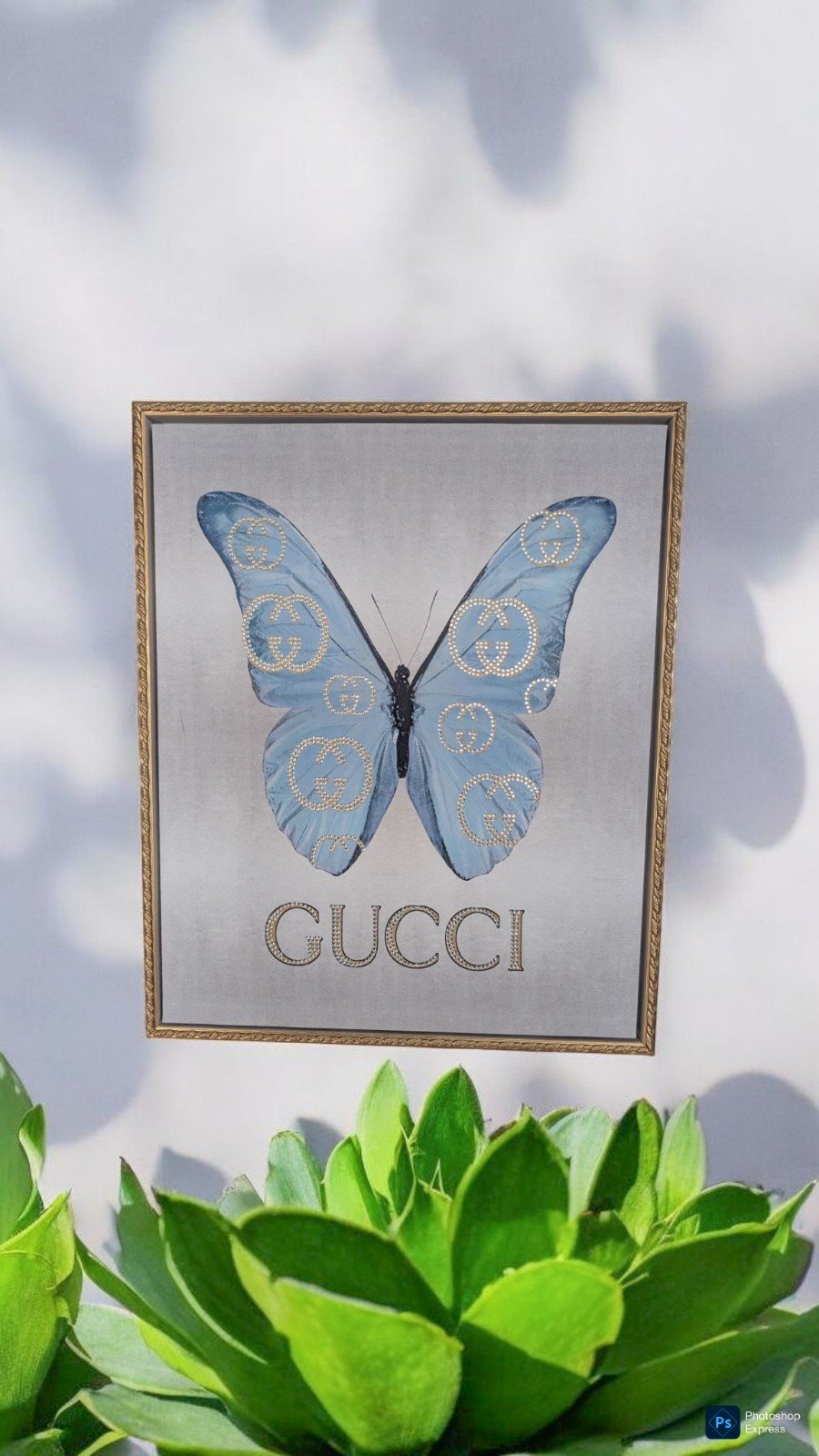 New Gucci Blue Butterfly Wall Art