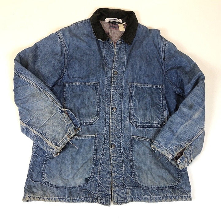 Dubble Ware 60's Denim Chore Jacket Wool Blanket Lined Vintage Workwear Coat