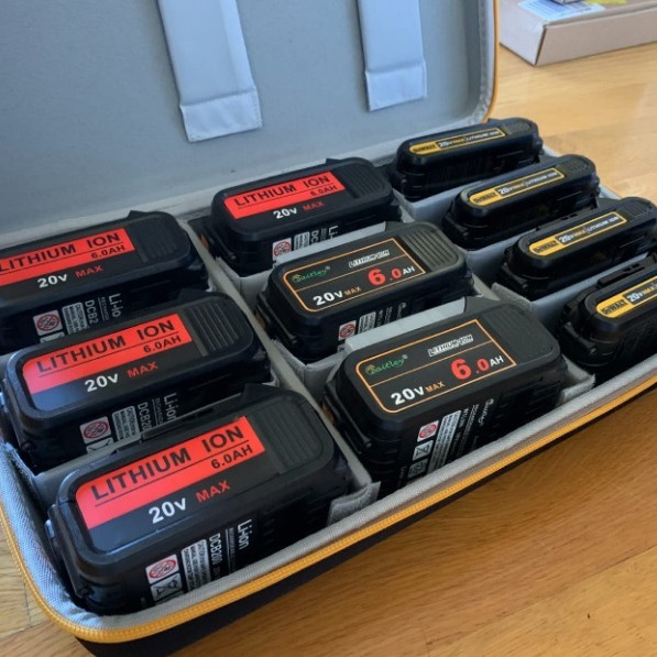 Extra Large Battery Storage Holder Case for 20V/ 60V MAX XR Battery & Charger