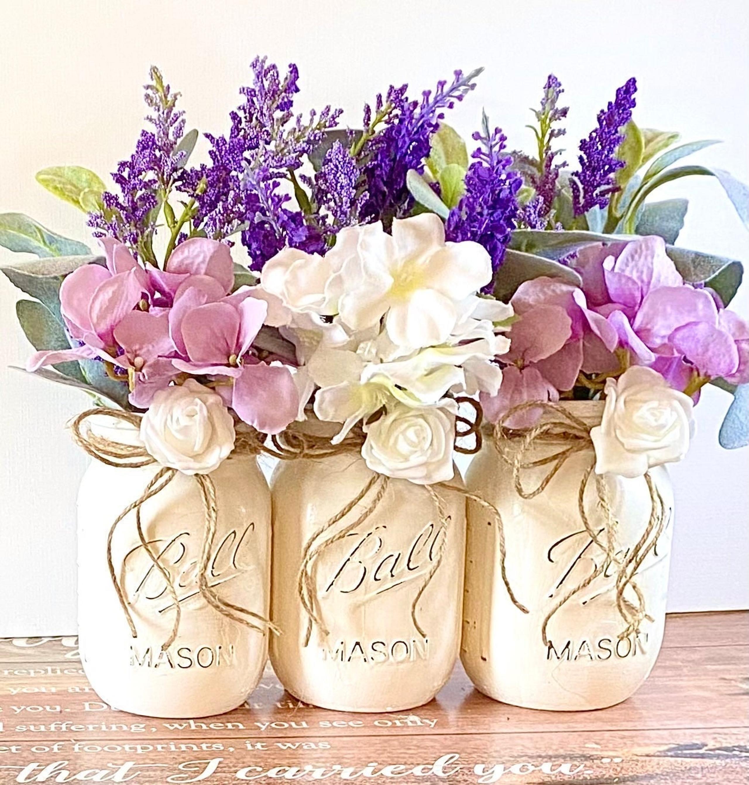 Vintage Boho Chic Jars&Mix Flowers Centerpiece ❤️❤️❤️
