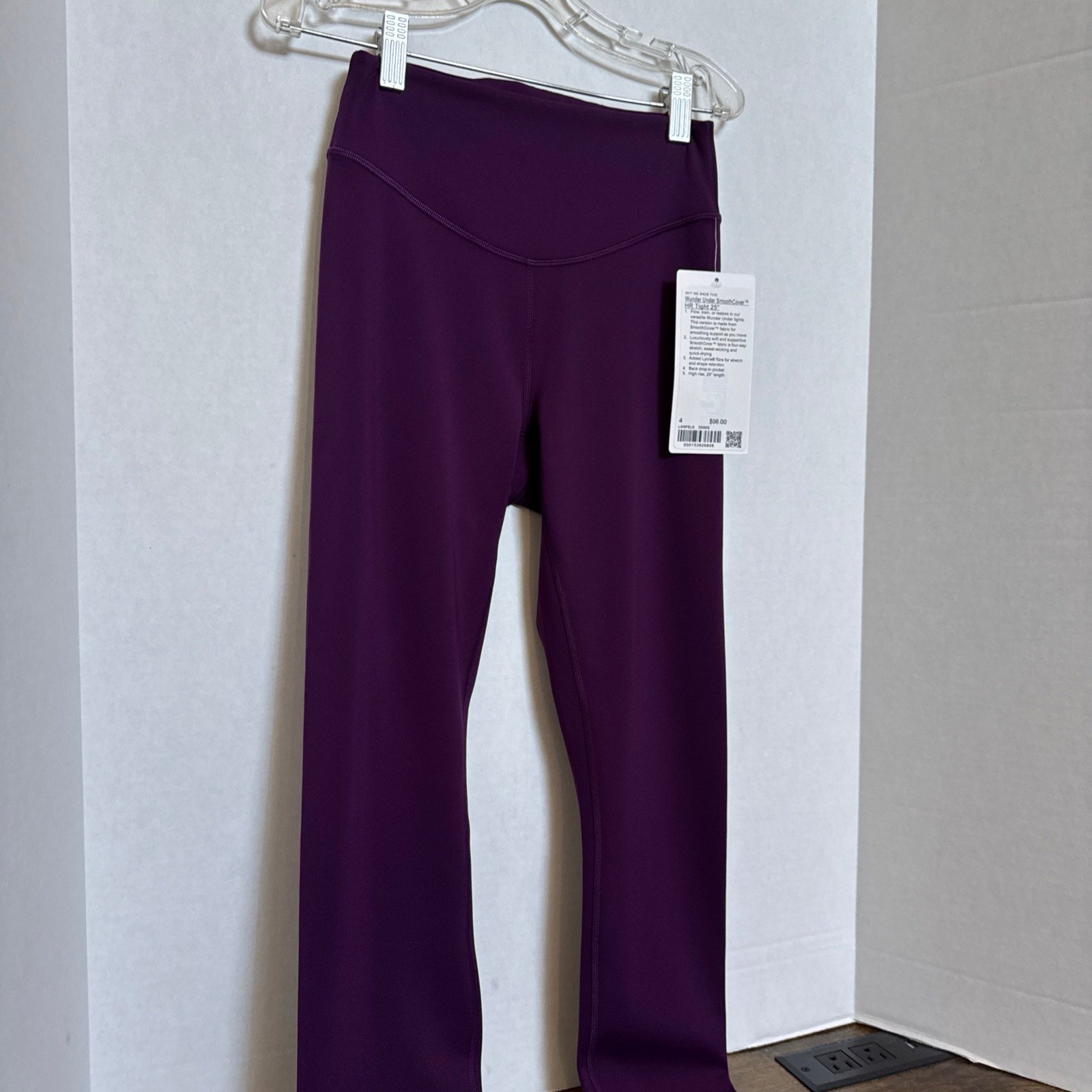 Lululemon Wunder Under Smooth Cover HR Tight 25” Dark Magenta DMMG Size 4 NWT