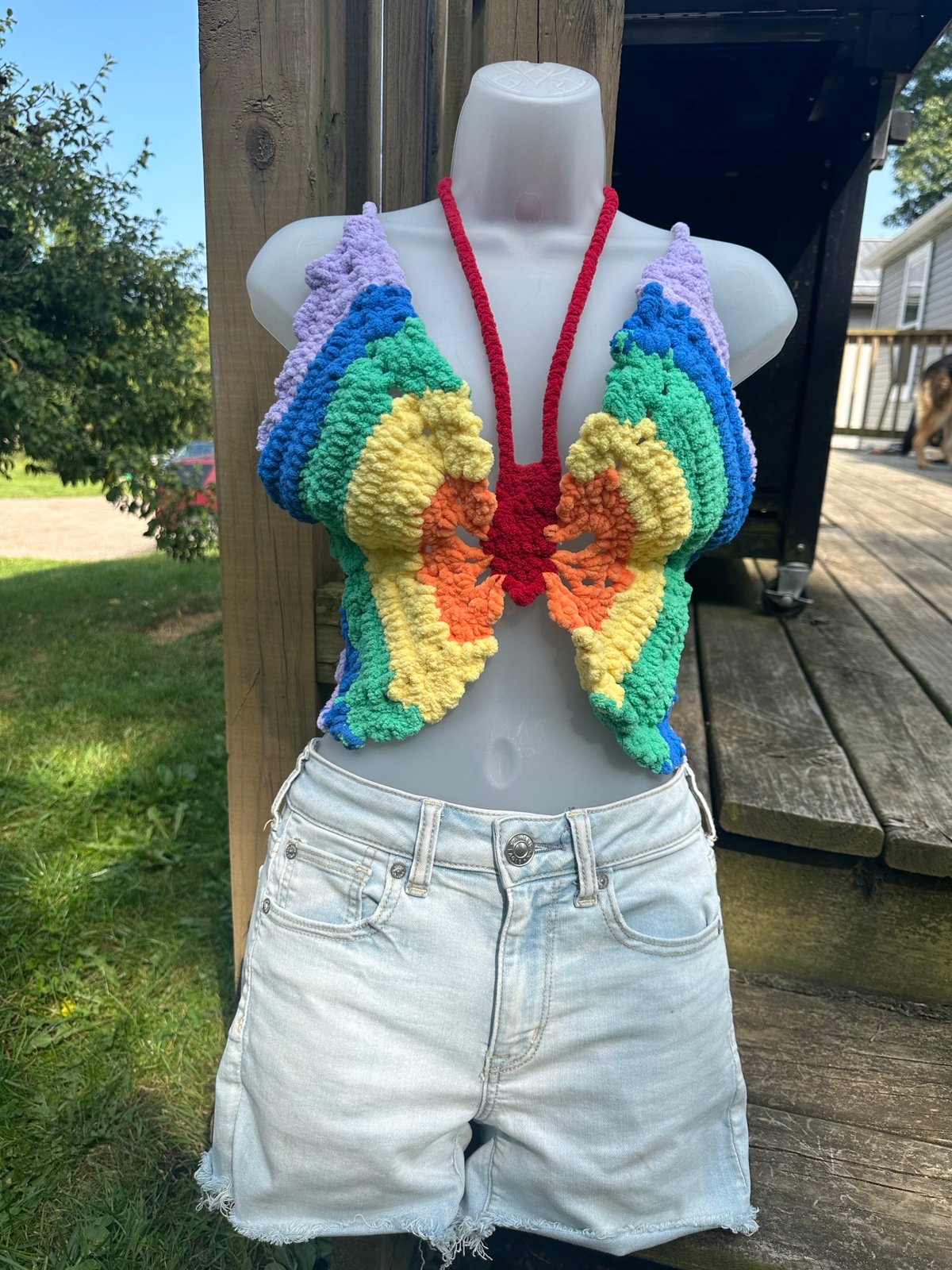 Rainbow Butterfly Crop Top