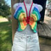 Rainbow Butterfly Crop Top