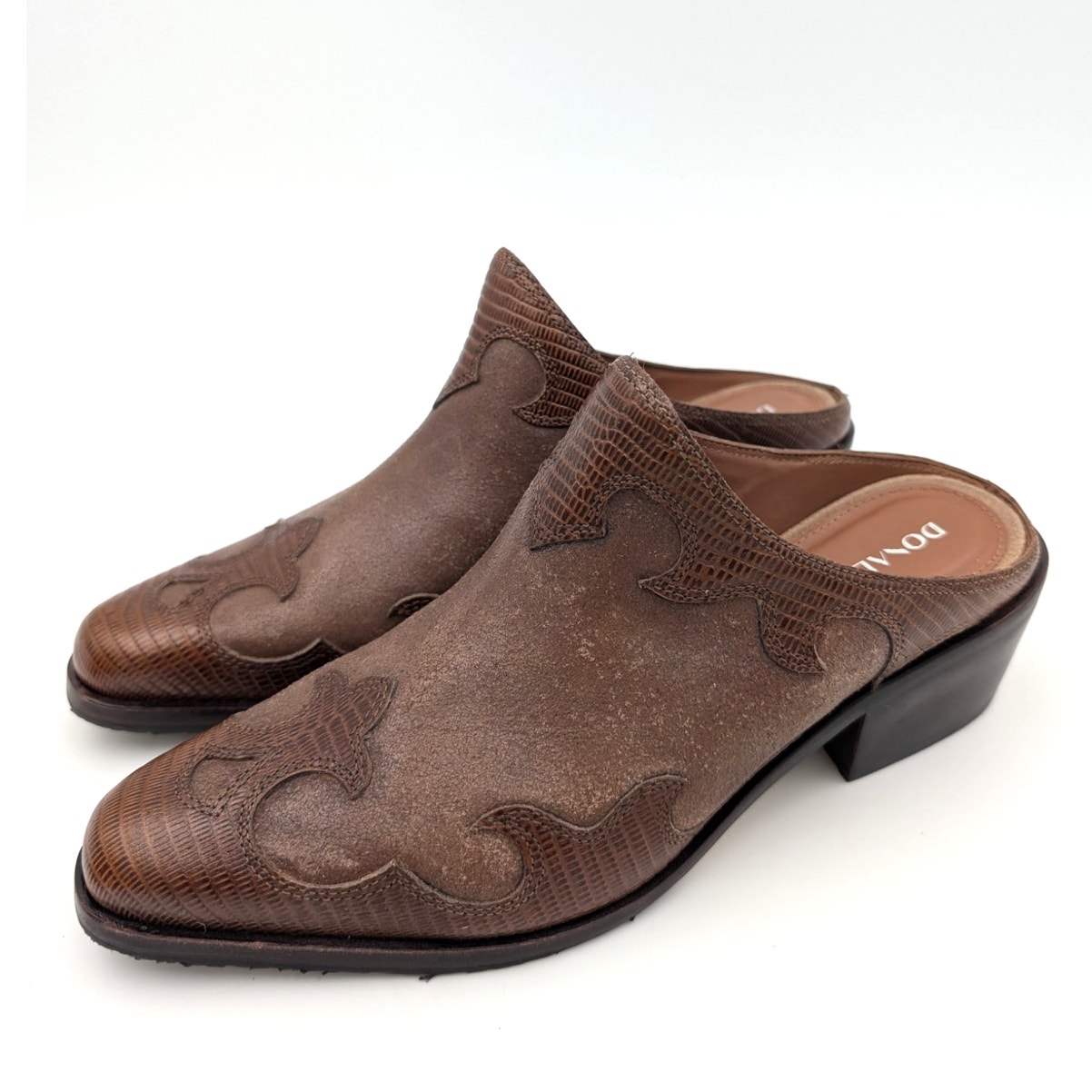 Donald Pliner Mindy Distressed Suede Western Mules Women's Size US6M EU37