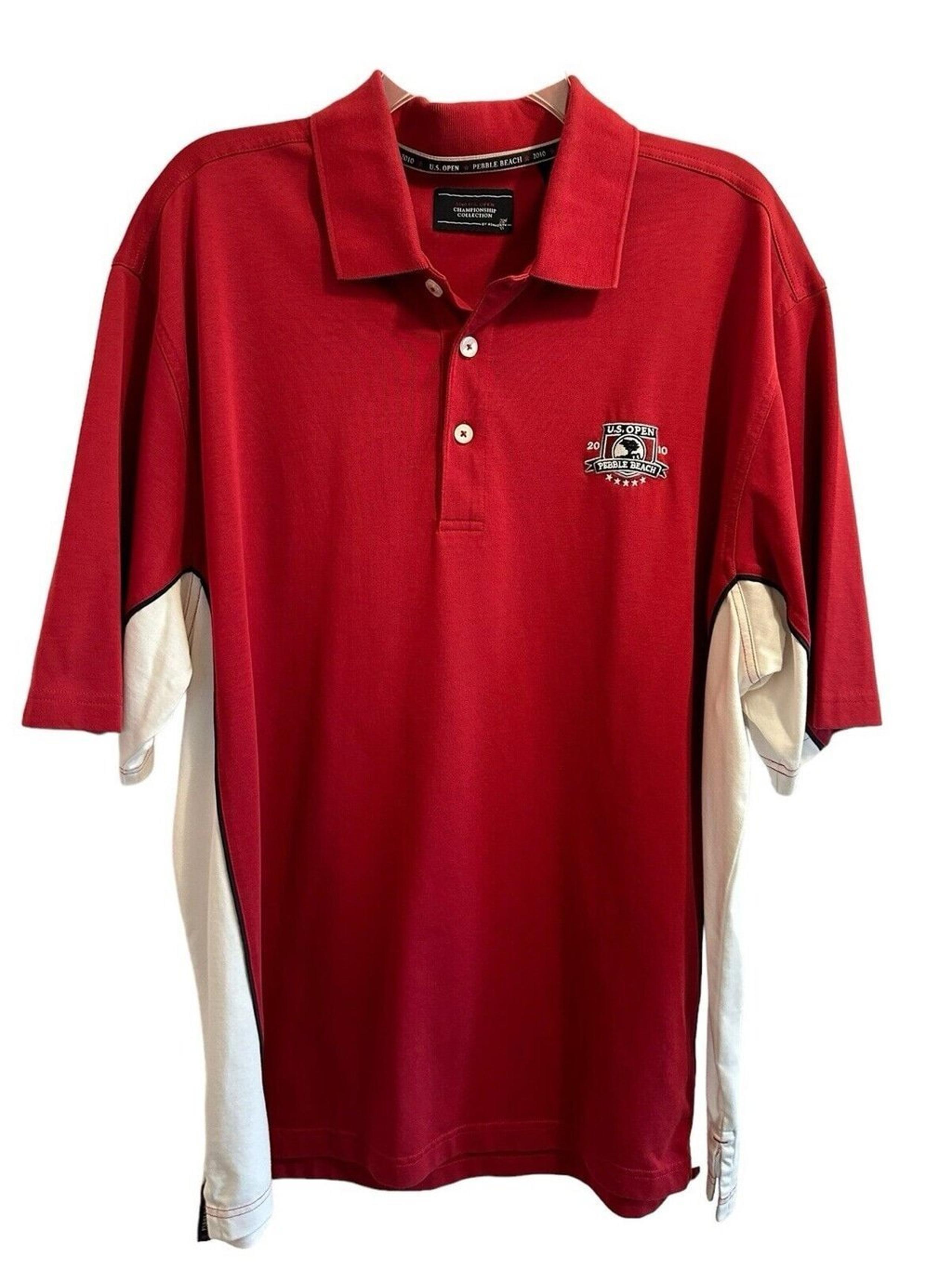 Ashworth Golf Polo Shirt US Open 2010 Pebble Beach Mens XL Championship Red