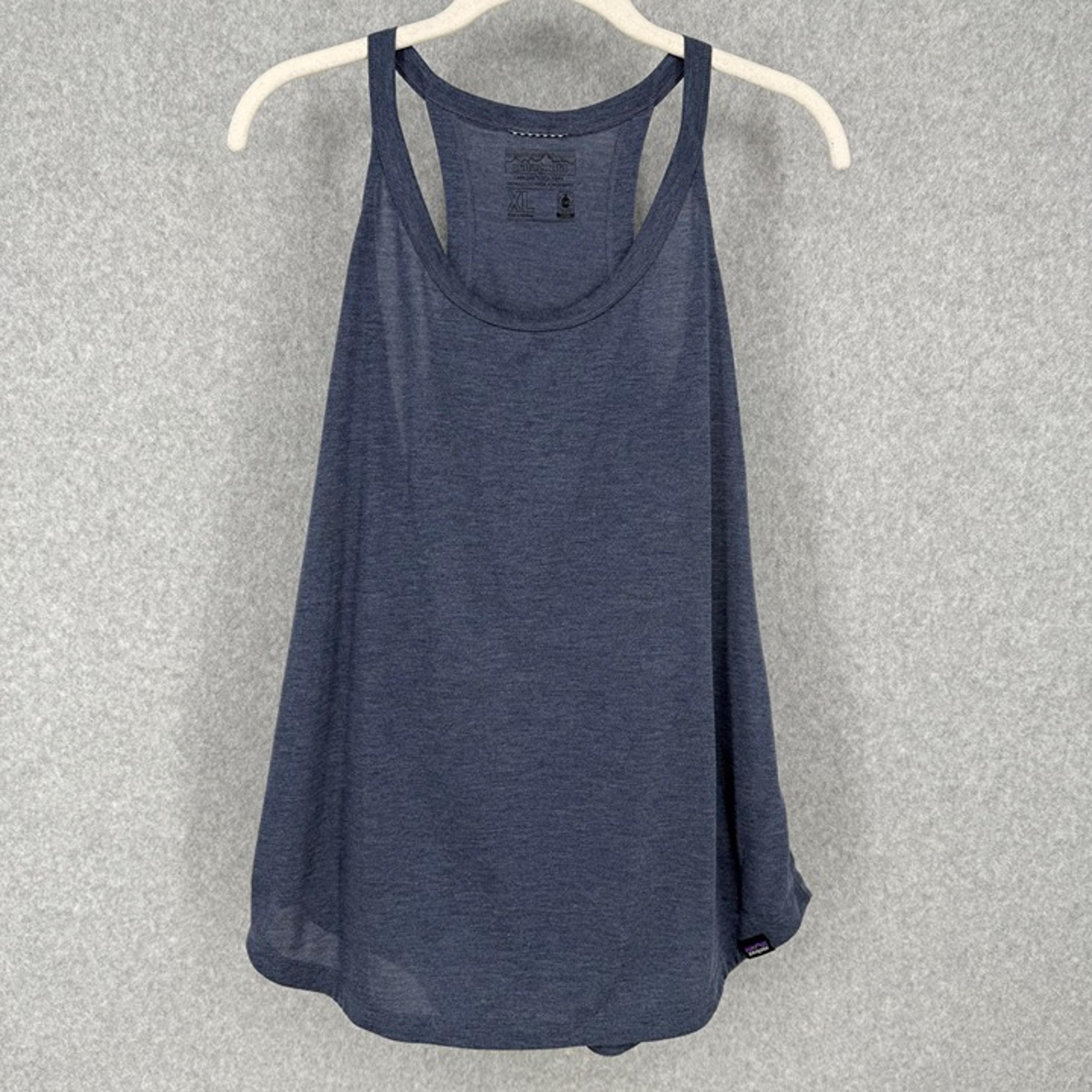 Patagonia Womens Capilene Cool Trail Tank Top Size XL Blue Outdoor Performance
