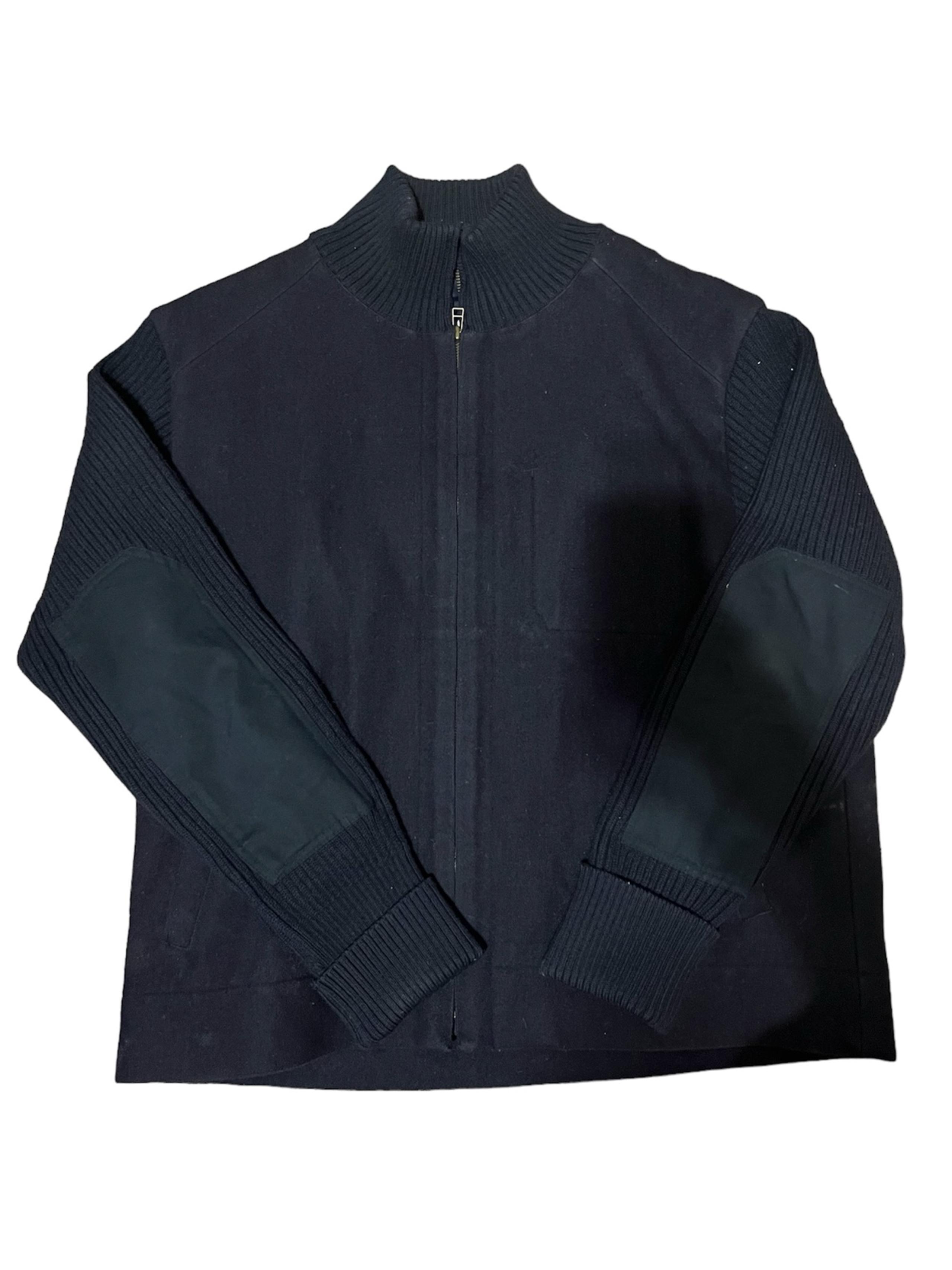 GAP Men's Zip Up Jacket Coat Size XL Navy Blue Sweater Vintage Y2K Knit Cotton