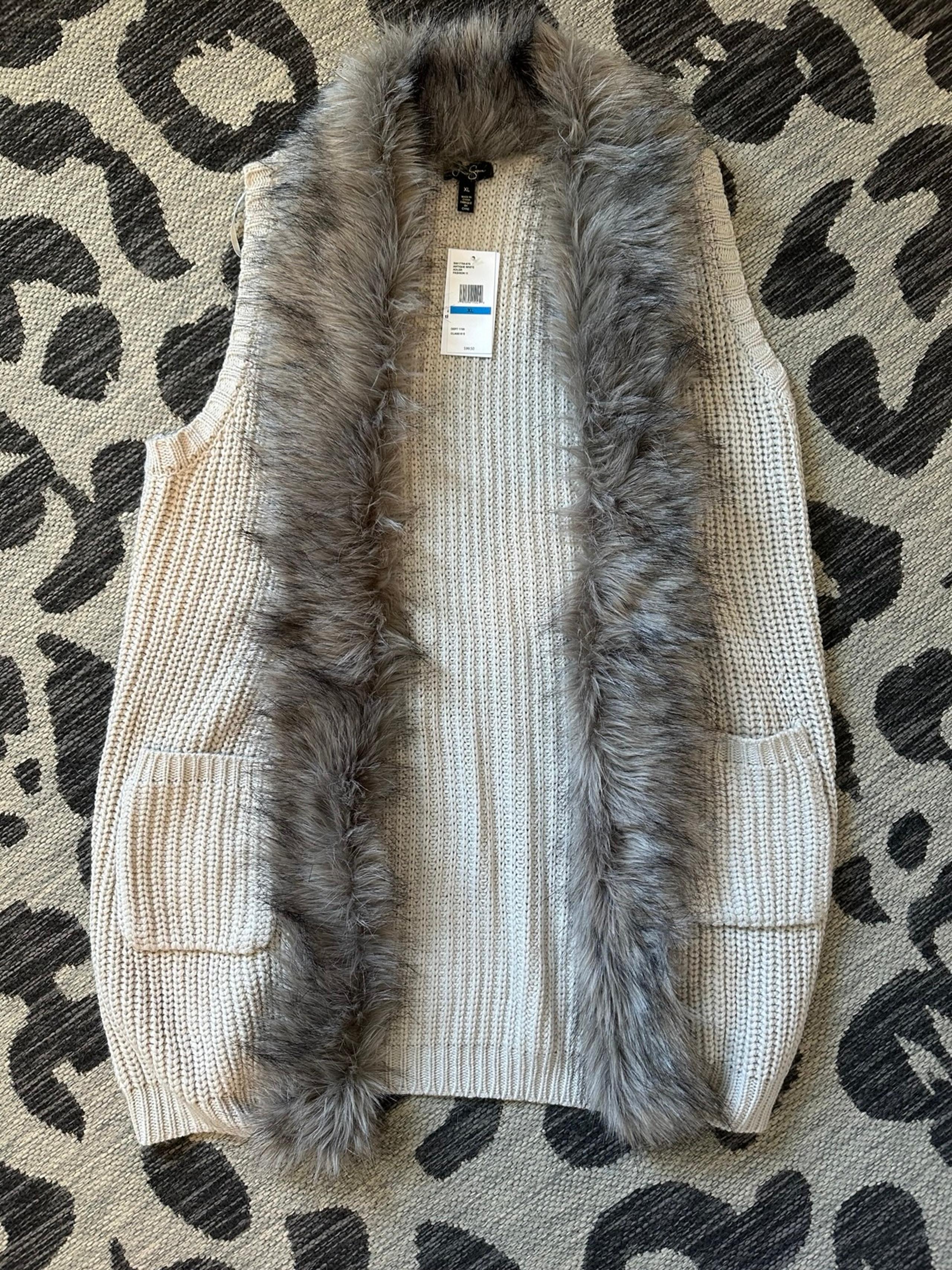 Jessica Simpson fur vest XL
