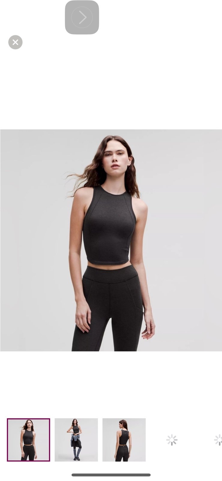 NWT Lululemon Soft Sueded Crewneck Cropped Tank | Black/Black | Size 10