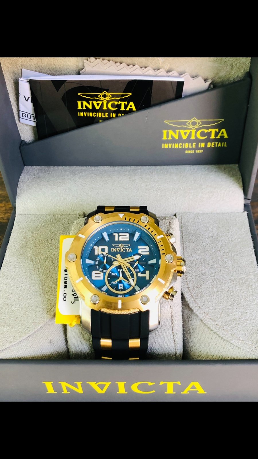 Invicta Watch For Men NEW MODEL BLUE GOLD *LIMITED!!!* FAST SHIP FEDEX Silicone