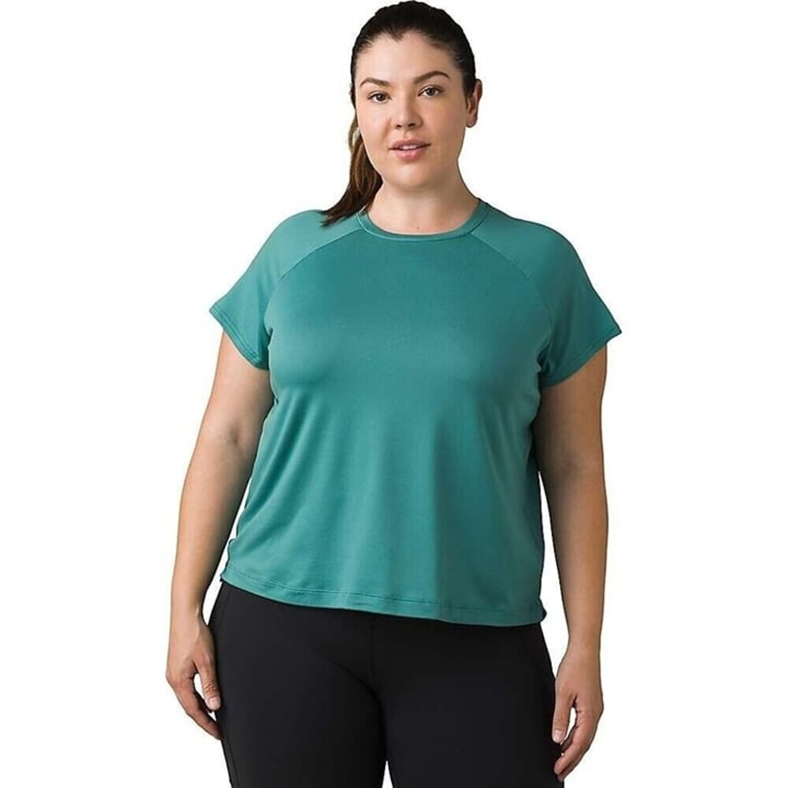 Women's PrAna Alpenglow Athletic T-Shirt 2X Cove / Green. UPF 30+ Wicking Soft