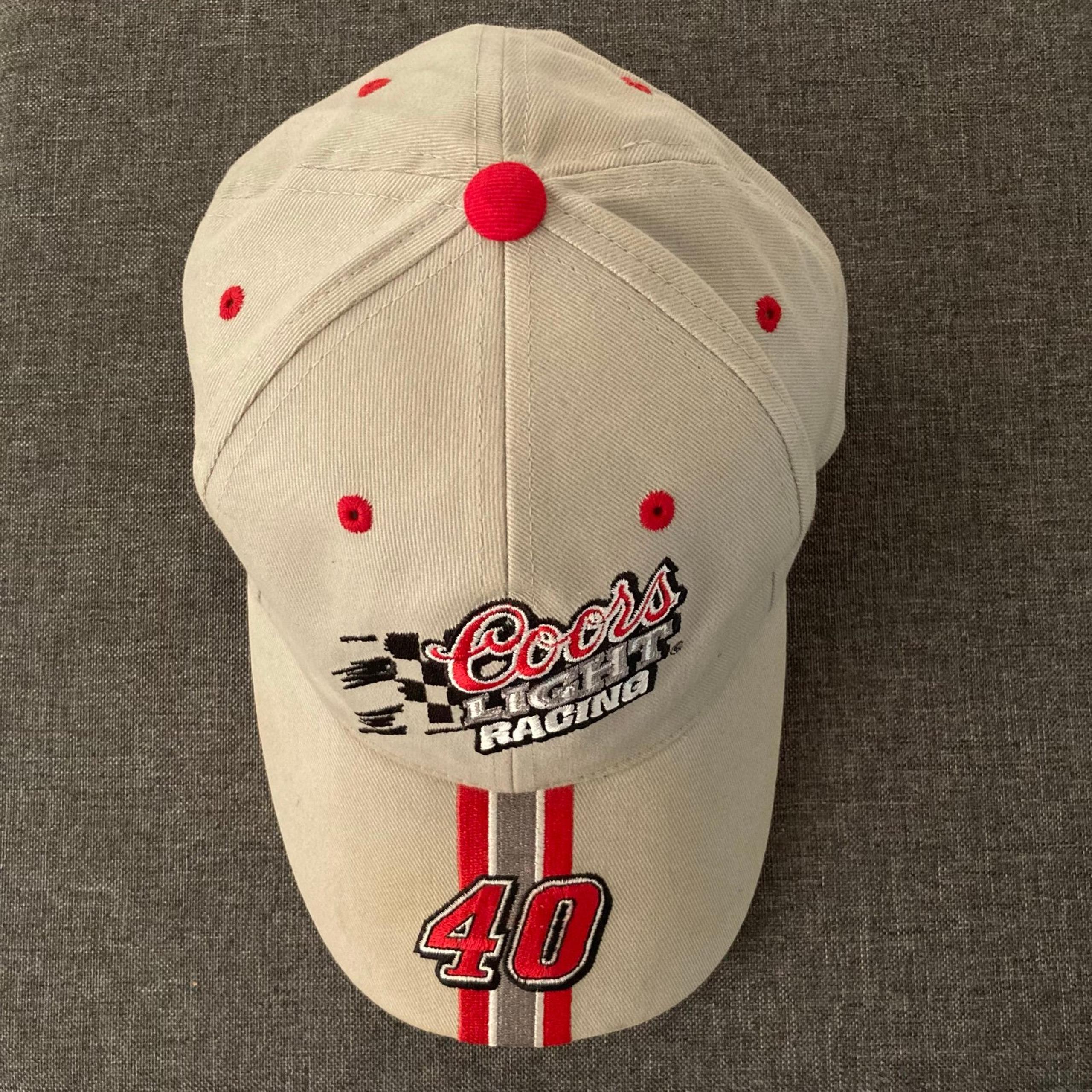 Checkered Flag Coors Light Racing Nascar Sterling Marlin 40 Adjustable Cap / Hat