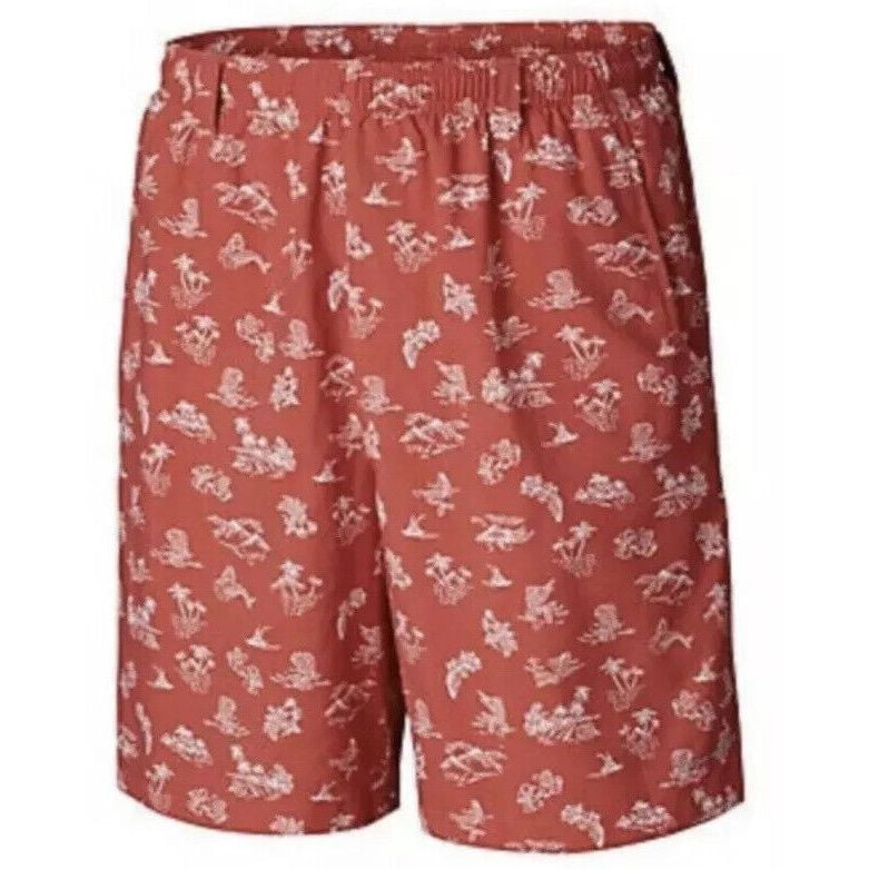 New COLUMBIA PFG Super Backcast Water Liner Shorts Hawaiian Fish Omni Shade LRG
