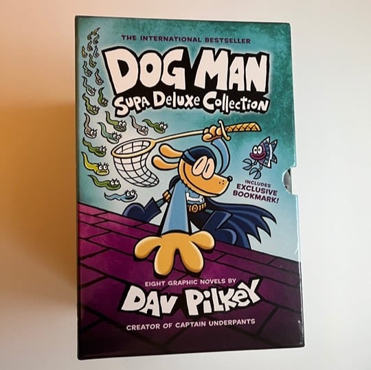 DOG MAN Supa Deluxe Collection- Eight Graphic Novels by DAV PILKEY. Age:7 and up
