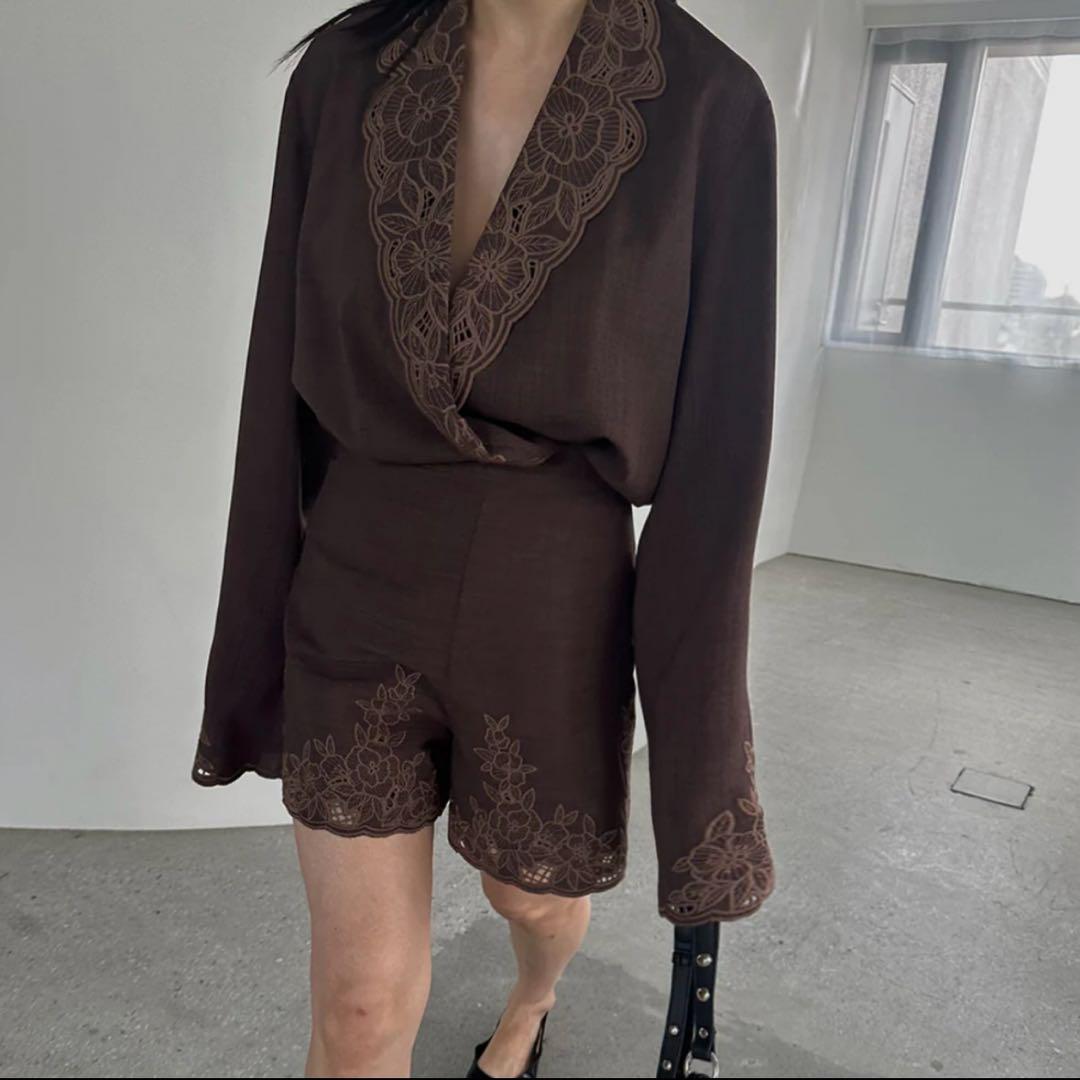 お歳暮 時期 MEDI LACE EMBROIDERY SHORT PANTS パンツ