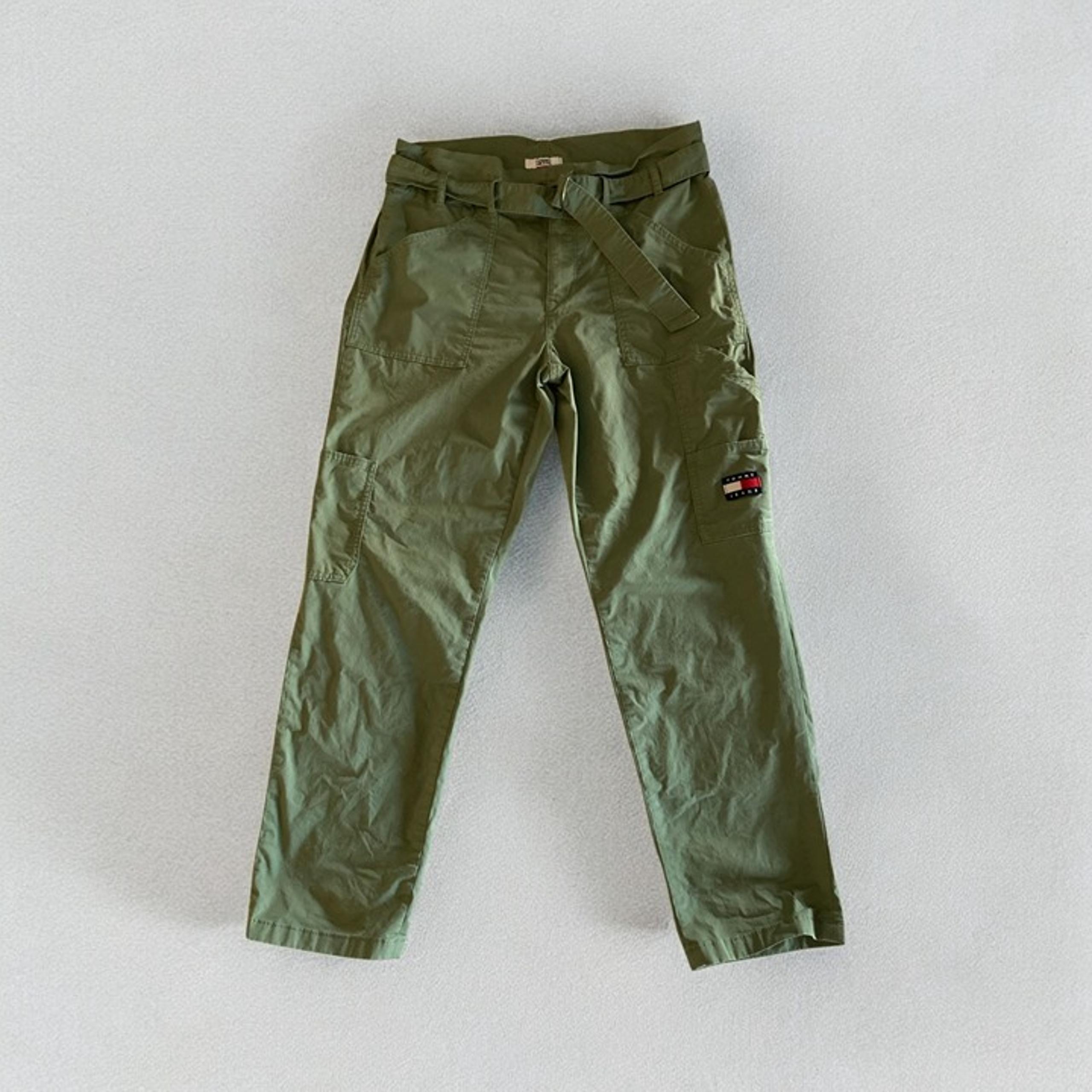 Tommy Jeans Womens Olive Green Cargo Pants Y2K Style Size 6 Hilfiger READ