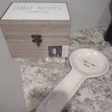 Rae Dunn Receipe Box & Spoonrest