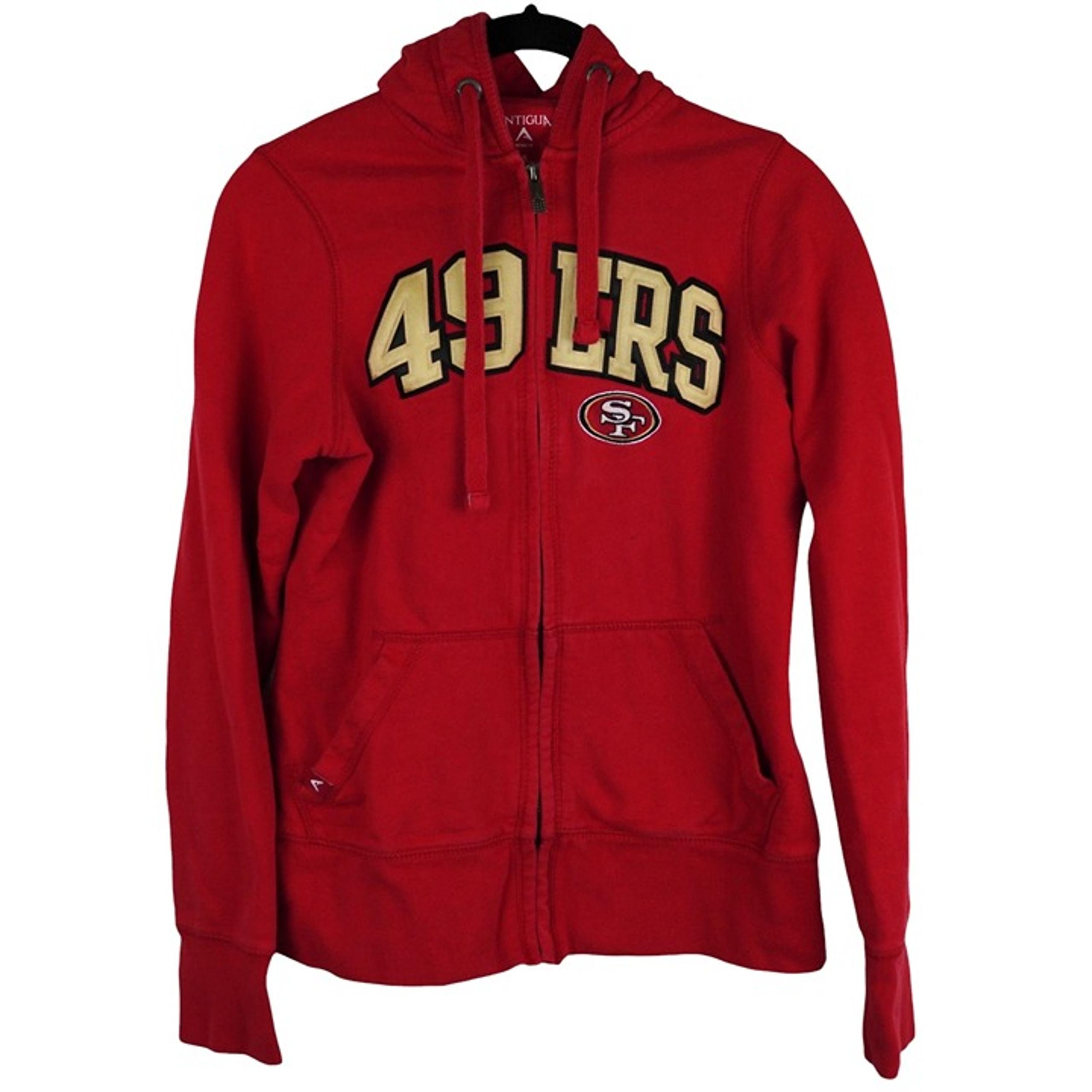 Antigua Womens San Francisco 49ers Red Full-Zip Hoodie S