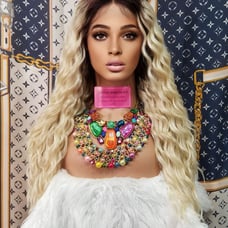 Blonde brown water wave lace front wig