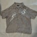BC ETHIC ASIAN DRAGONS Embroidered SILK Loop Collar M Shirt Gray
