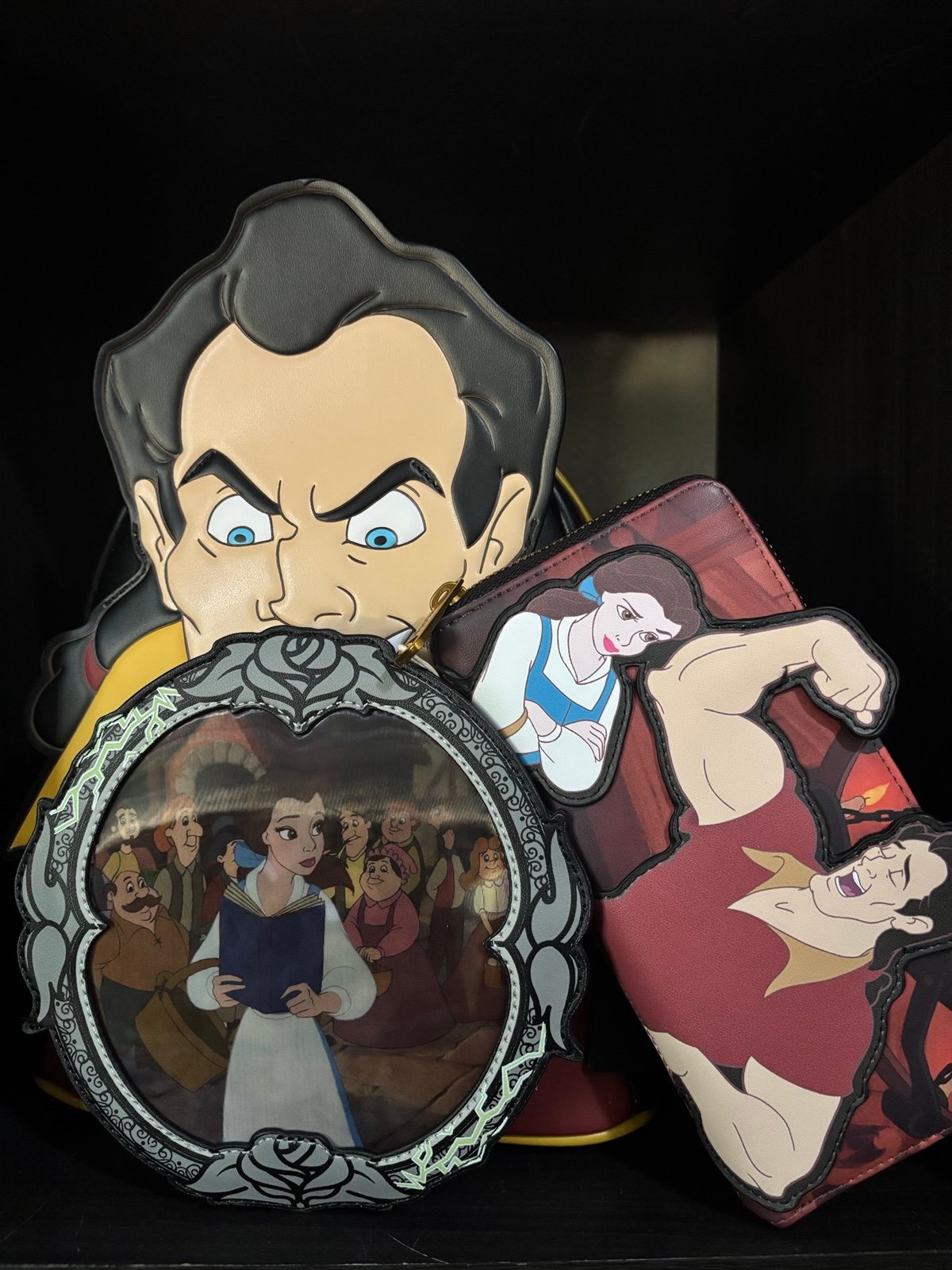 Loungefly x Disney Beauty&TheBeast “Gaston” Backpack Purse & Wallet NWT