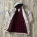Vintage LL Bean Plaid Flannel Lined Trench Coat With Hood Size Large