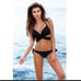 LAST ONE Women's Triangle Bikini top and bottom, Black X bikini, M