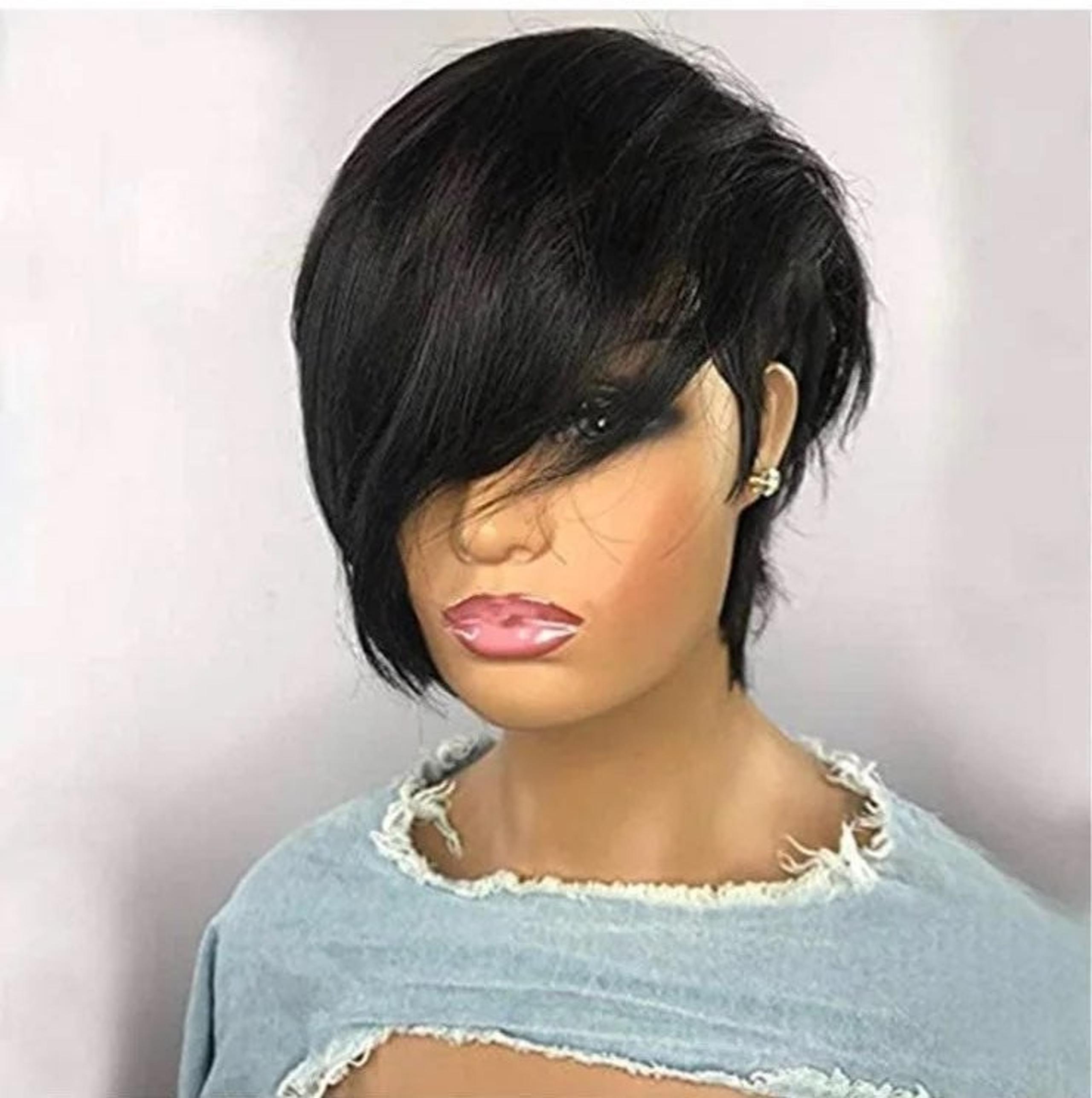 of pixie cut wigs with bangs human hair wigs for women