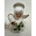 Vintage Bone China 3 Christmas Angel with Guitar Figure Georgian Holly Halo