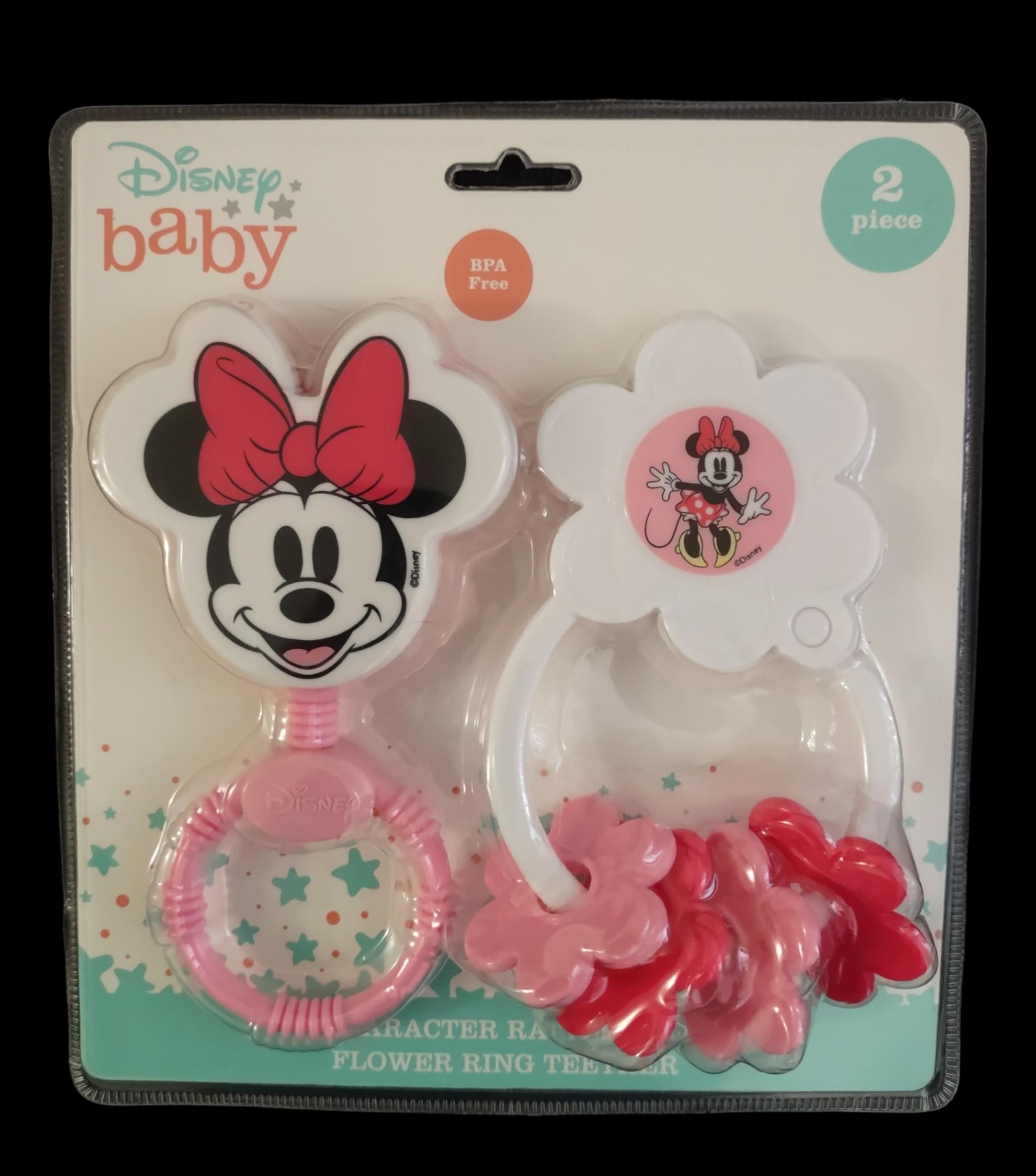 Disney Baby Minnie Mouse Rattle and Ring Teether. NWT